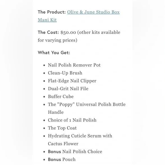 NEW Olive & June Studio Box Manicure Set - Picture 8 of 8